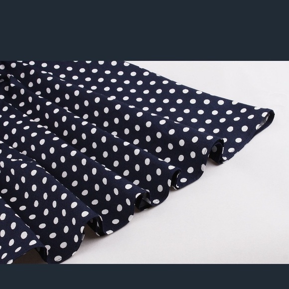 Blue polka dot vintage style dress - Picture 6 of 8